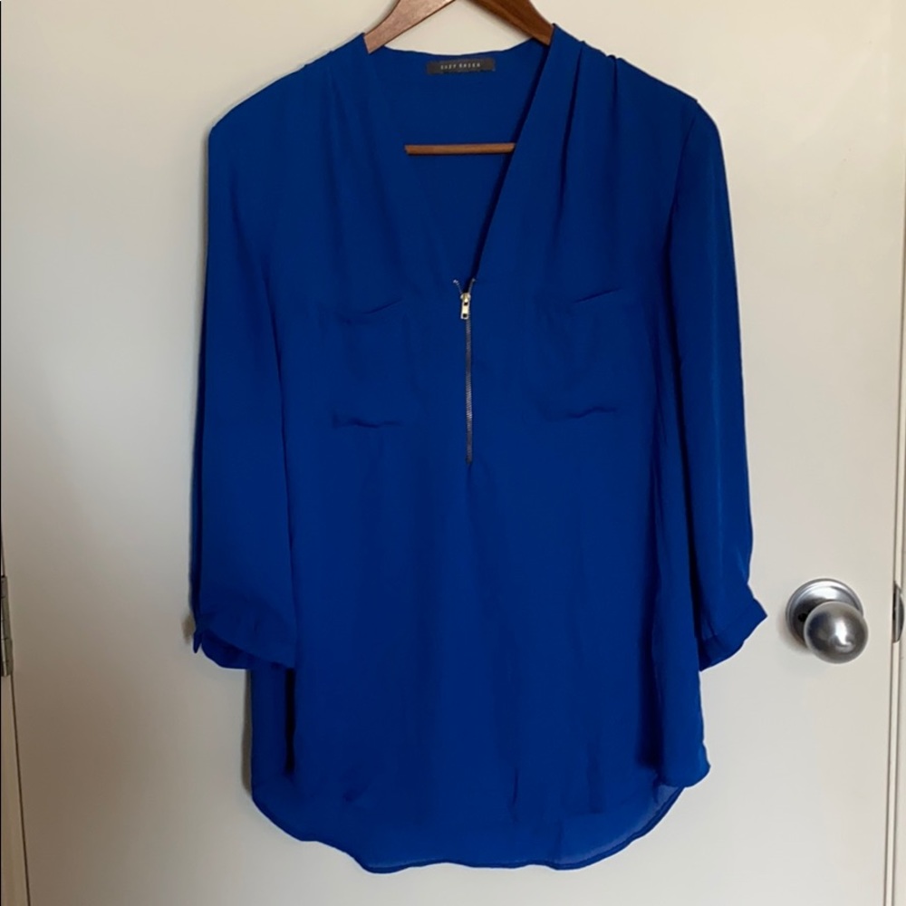 Blue Long Sleeve Blouse